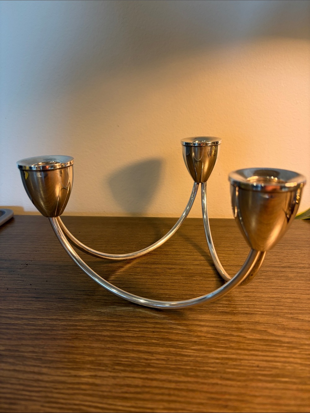 MCM Dutch Creations weighted Sterling silver 3 armed candelabra/ candle holder